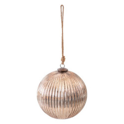 Růžová antik skleněná vánoční ozdoba koule XL - Ø 20*20 cm