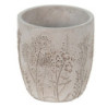 Šedý cementový obal na květináč s lučními květy Wildflowers - Ø13*14cm