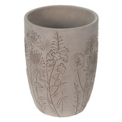 Šedý cementový obal na květináč/váza s lučními květy Wildflowers - Ø19*25cm