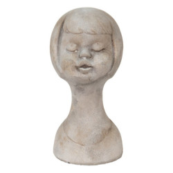 Šedá cementová dekorace busta dívky - 12*11*24 cm