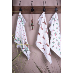 Froté kuchyňský ručník s jeleny Cosy Lodge I - 40*66 cm