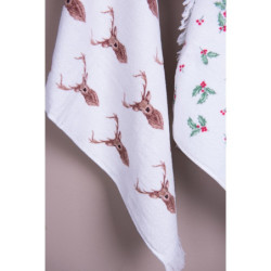 Froté kuchyňský ručník s jeleny Cosy Lodge I - 40*66 cm