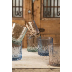 Modrá nápojová sklenička Water Blue - Ø 8*9 cm /  300 ml