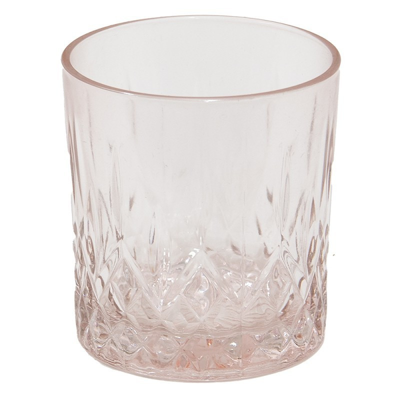 Růžová nápojová sklenička Water Pink - Ø 8*9 cm / 300 ml