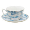 Bílo-modrý porcelánový šálek s podšálkem Chateau  - Ø 10*6 / Ø 15*2 cm / 250 ml