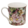 Porcelánový hrnek s květy a zlatou linkou Pink Flowers - 12*8*9 cm / 330 ml