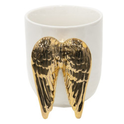 Bílý keramický hrnek se zlatými křídly Wings - 11*9*10 cm