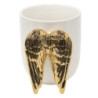 Bílý keramický hrnek se zlatými křídly Wings - 11*9*10 cm