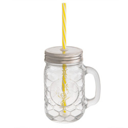 Skleněný džbánek s kohoutem bez brčka - 11*7*13 cm / 0,4 L