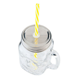 Skleněný džbánek s kohoutem bez brčka - 11*7*13 cm / 0,4 L