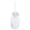 Stříbrná skleněná láhev na brčko bez brčka - Ø 6*14 cm / 0,2 L