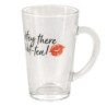 Skleněný hrnek s nápisem Hot Tea - 11*8*13 cm / 300 ml