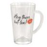 Skleněný hrnek s nápisem Hot Tea - 11*8*13 cm / 300 ml
