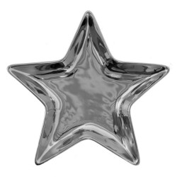 Stříbrná keramická miska ve tvaru hvězdy Silver Star - 20*19*2 cm