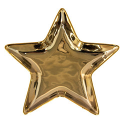 Zlatá keramická miska ve tvaru hvězdy Gold Star - 20*19*2 cm