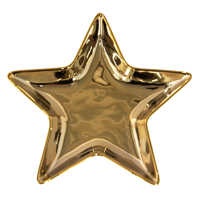 Zlatá keramická miska ve tvaru hvězdy Gold Star - 20*19*2 cm