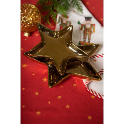 Zlatá keramická miska ve tvaru hvězdy Gold Star - 20*19*2 cm