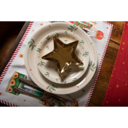 Zlatá keramická miska ve tvaru hvězdy Gold Star - 20*19*2 cm