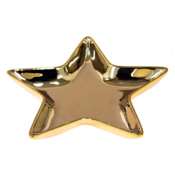 Zlatá keramická miska ve tvaru hvězdy Gold Star - 20*19*2 cm