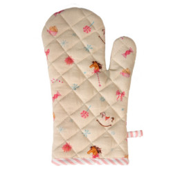 Béžová chňapka - rukavice s Louskáčkem a baletkou Pastel Nutcracker - 18*30 cm
