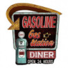 Černo-červená nástěnná kovová cedule Gasoline - 59*1*65 cm