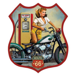 Nástěnná kovová cedule Route 66 - Full Service - 30*1*35 cm