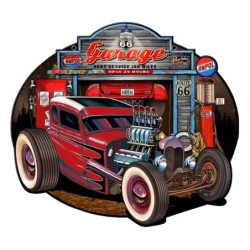 Nástěnná kovová cedule Route 66 - Garage - 50*1*43 cm