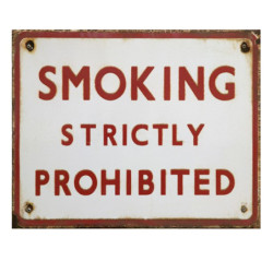 Nástěnná kovová cedule Smoking strictly Prohibited - 25*1*20 cm