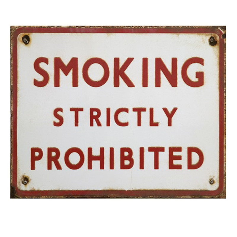 Nástěnná kovová cedule Smoking strictly Prohibited - 25*1*20 cm