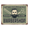Zelená nástěnná kovová cedule Barber Shop - 33*1*25 cm