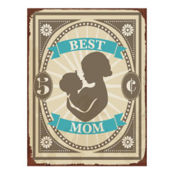 Nástěnná kovová cedule Best Mom - 25*1*33 cm