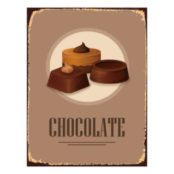 Hnědá nástěnná kovová cedule Chocolate - 25*1*33 cm