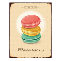 Žlutá nástěnná kovová cedule Macaroons - 25*1*33 cm