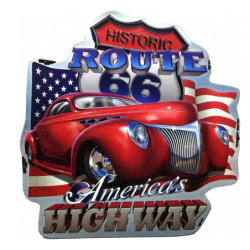 Nástěnná kovová cedule Historic Route 66 - 58*1*60 cm