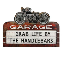 Nástěnná kovová cedule s motorkou Garage - 50*1*35 cm