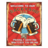 Červená nástěnná cedule Backyard Bar - 20*1*25 cm