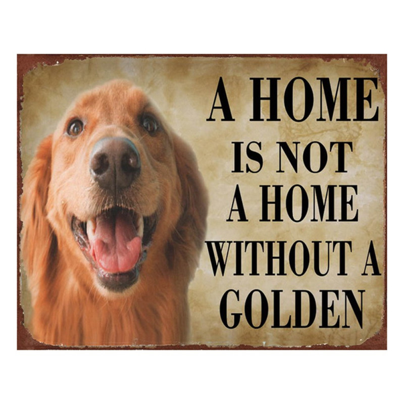Hnědá nástěnná cedule Golden - 25*1*20 cm