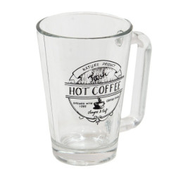Skleněný hrnek Hot Coffee - 11*8*12 cm / 250 ml