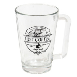Skleněný hrnek Hot Coffee - 11*8*12 cm / 250 ml