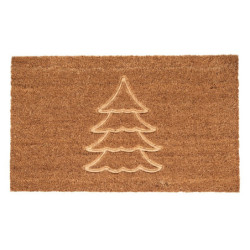 Hnědá kokosová rohožka se stromečkem - 75*45*1 cm