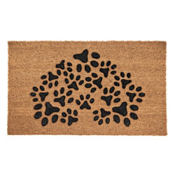 Hnědá kokosová rohožka se vzorem - 75*45*1 cm