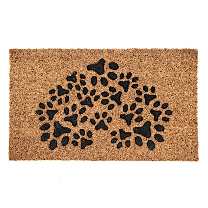 Hnědá kokosová rohožka se vzorem - 75*45*1 cm