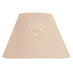 Béžovo-šedé bavlněné stínidlo se srdíčkem Heart - Ø 22*14 cm