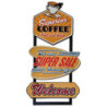 Hnědo-červená nástěnná kovová cedule Superior Coffee - 40*2*77 cm