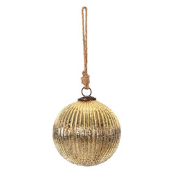 Zlatá skleněná vánoční ozdoba koule Gol - Ø14*14 cm