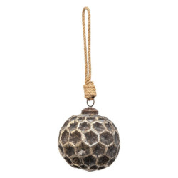 Měděná antik skleněná ozdoba Hexagon Copper M - Ø 10*10 cm