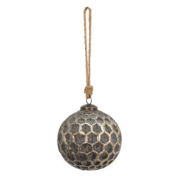 Měděná antik skleněná ozdoba Hexagon Copper L - Ø 12*12 cm