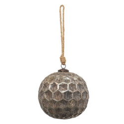 Měděná antik skleněná ozdoba Hexagon Copper XL - Ø 15*15 cm