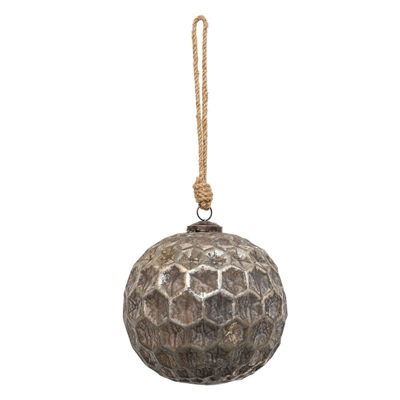 Měděná antik skleněná ozdoba Hexagon Copper XL - Ø 15*15 cm