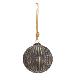 Zlato-hnědá antik skleněná ozdoba koule - Ø 15*15 cm